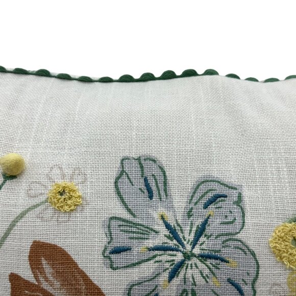 Threshold Bunny Chick Embroidered Pillow 100% Cotton Shell 19"x14" Spring Decor - Picture 11 of 16